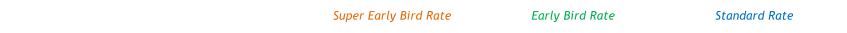 Super Early Bird Rate Early Bird Rate Standard Rate
